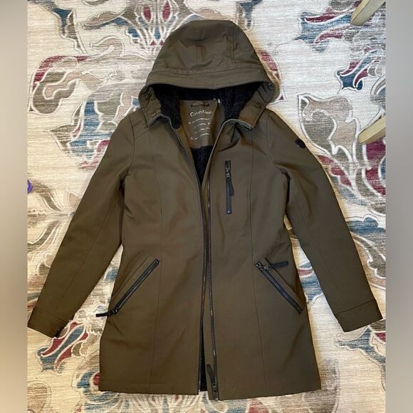 Calvin Klein Army Green Winter Coat Jacket XS - Picture 1 of 5
